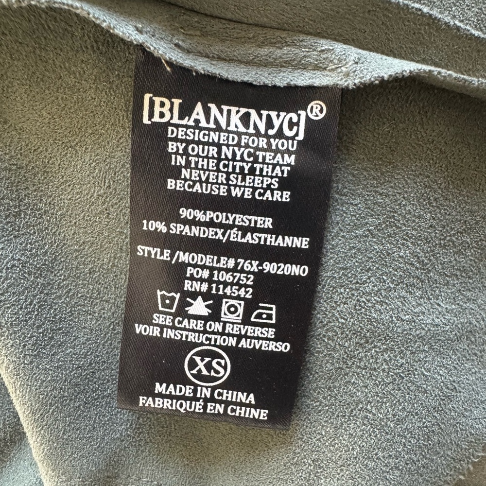 Blank NYC Sage Green Faux Suede Jacket - Picture 6 of 6